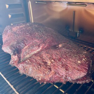 brisket in smoker