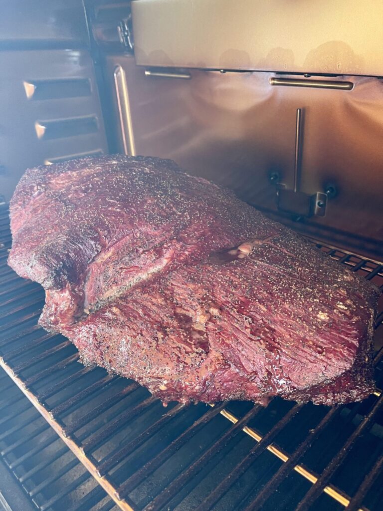 brisket in smoker