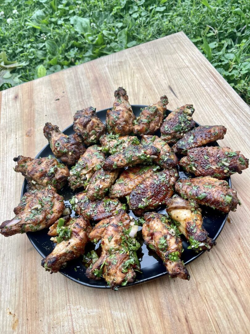 finished grilled chimichurri wings