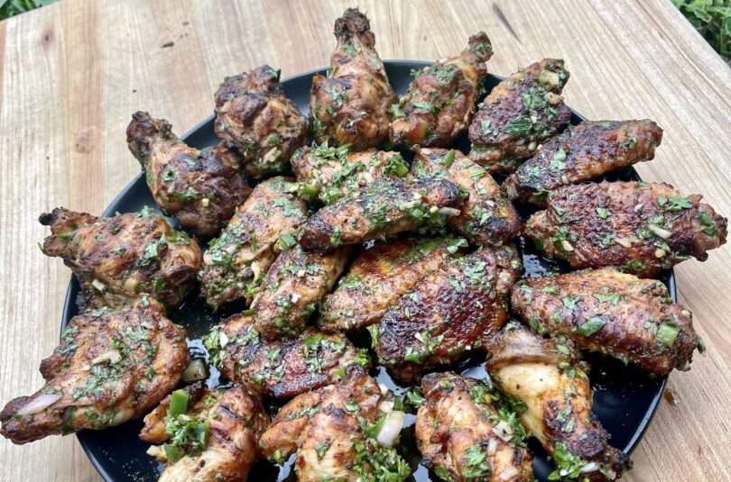 finished grilled chimichurri wings