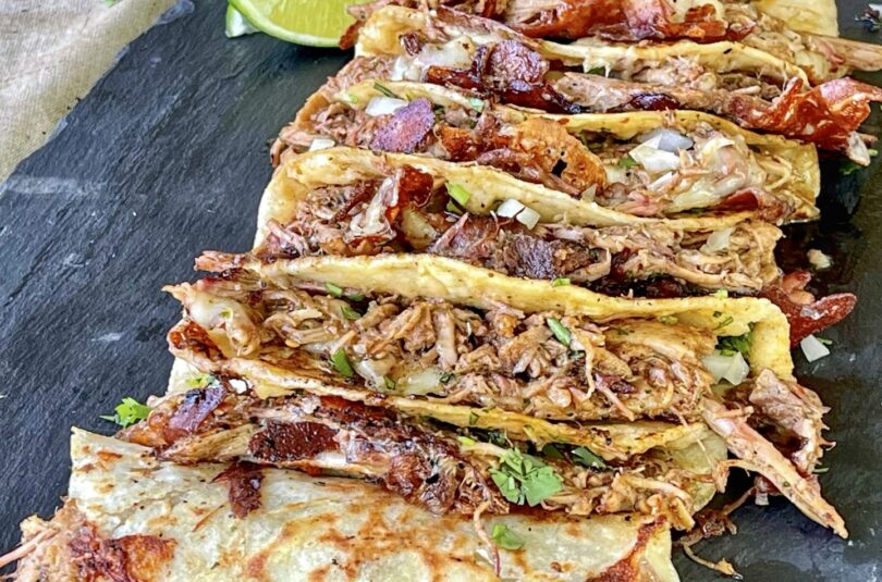 finished pulled pork tacos