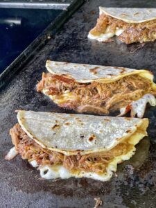 pulled pork tacos on the grill