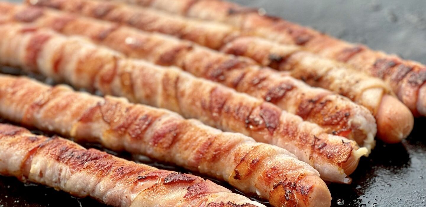 bacon wrapped hotdogs