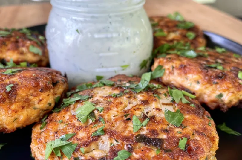 finished salmon patties