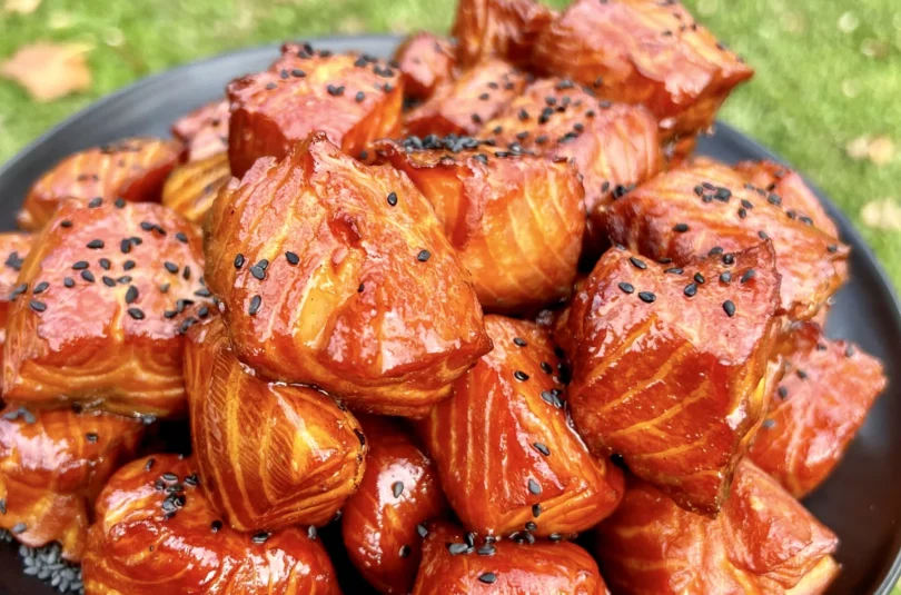 maple salmon bites