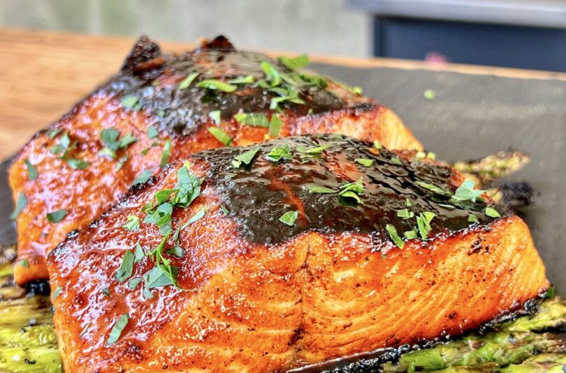 Jerk Salmon With Bourbon Honey Glaze