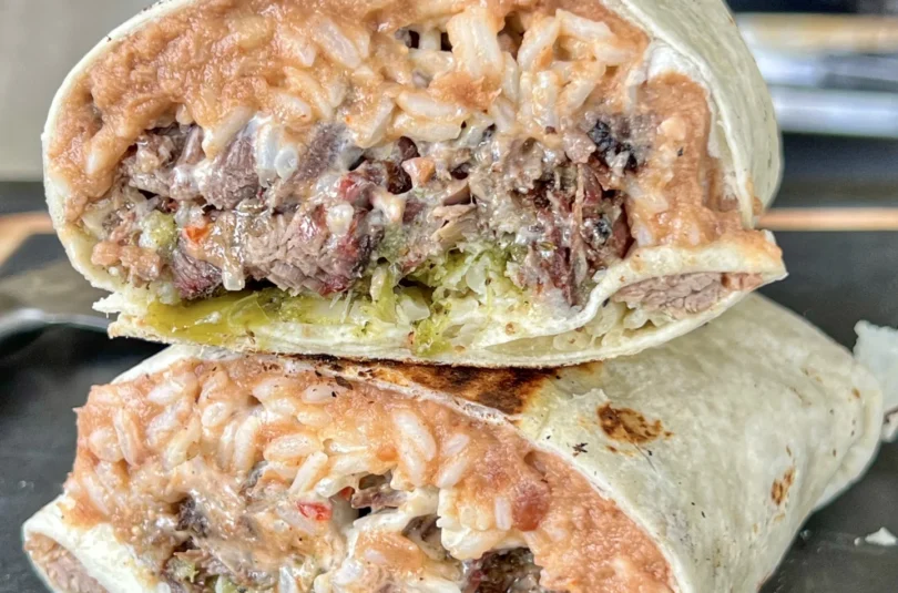 smoked beef rib burrito