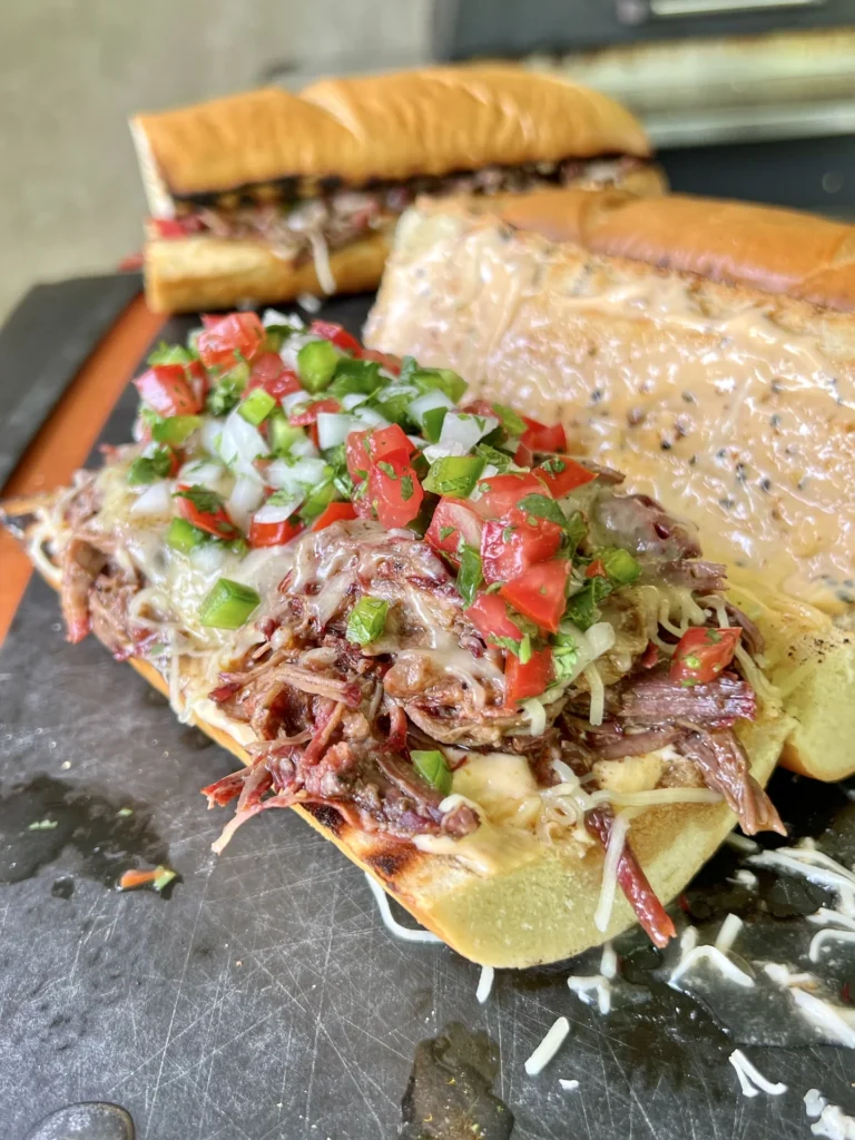 beer braised beef sandwich