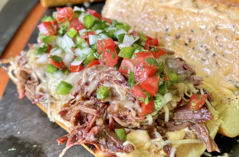 beer braised beef sandwich