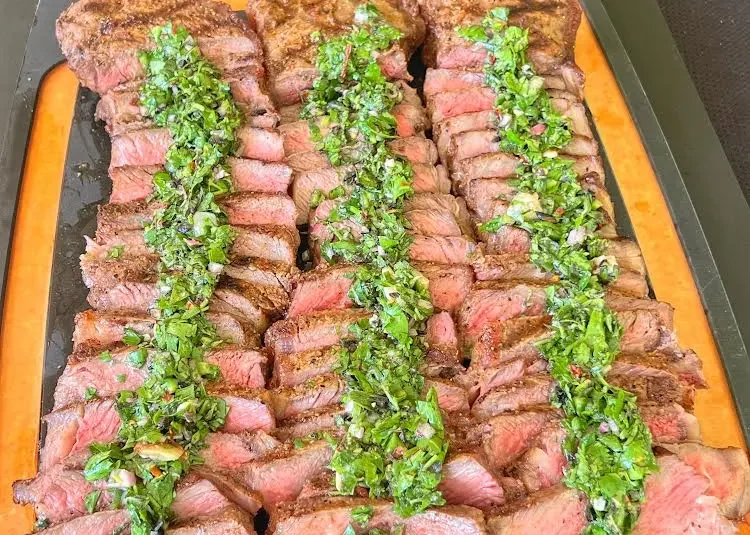 My york strip steaks with chimichurri