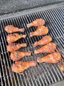 smoked firecracker chicken on the grill