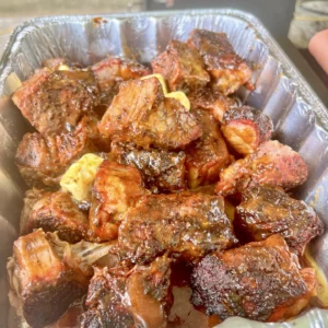 poor mans burnt ends with butter on them