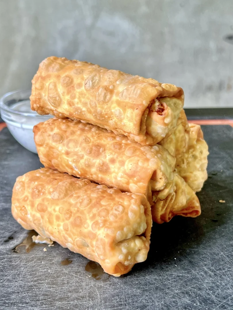 egg rolls stacked