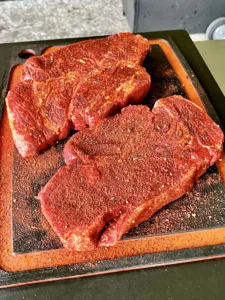 beef on a cutting board