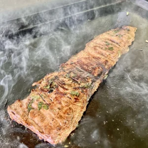 Grilled skirt steak on loco griddle