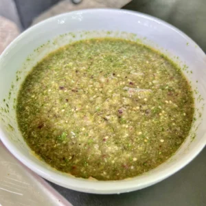 beef rib salsa in a bowl
