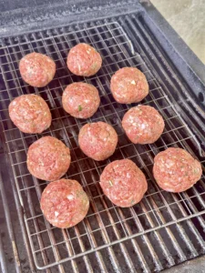 meatballs on a cooking rack