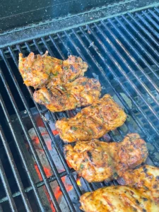 chicken on the grill grates