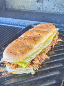 cuban sandwich on press