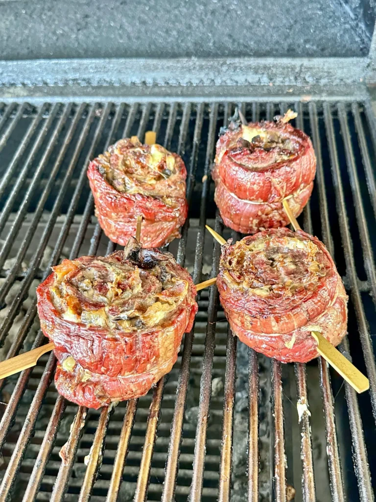 more grilled pinwheels on grill grates