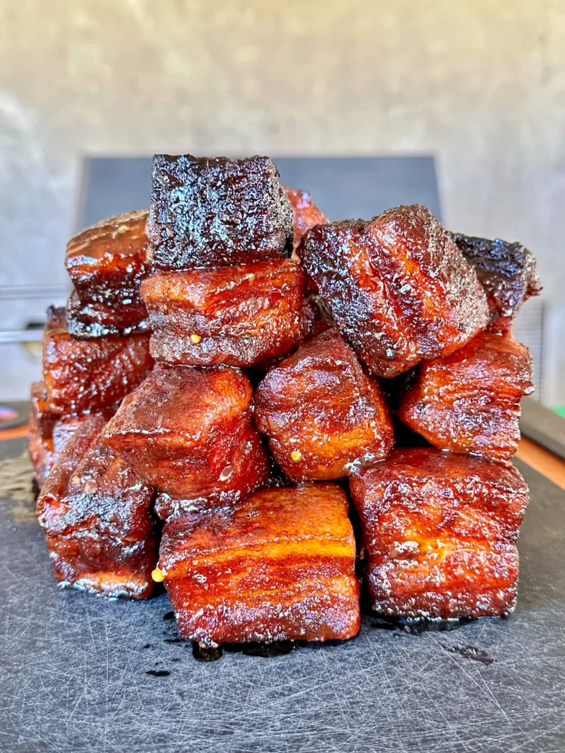 Hot honey pork belly burnt ends