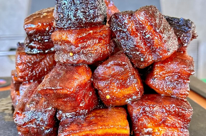 Hot honey pork belly burnt ends