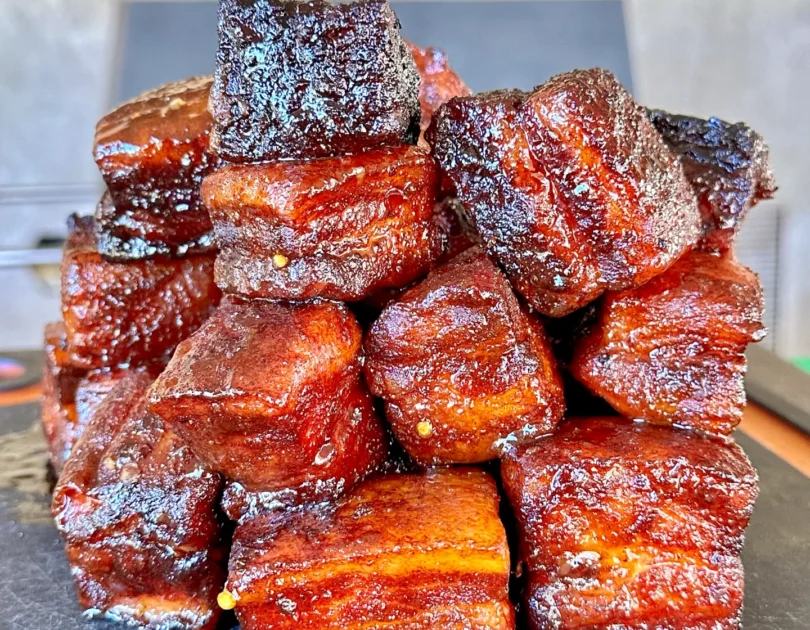 Hot honey pork belly burnt ends