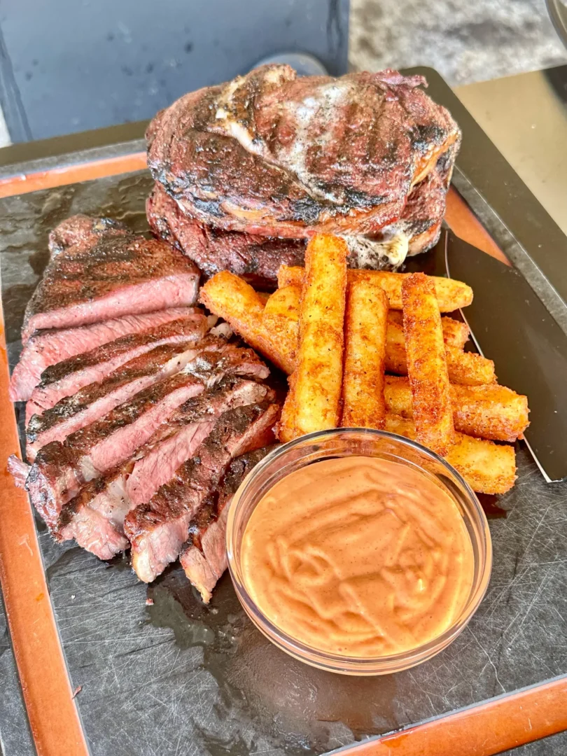 steak and potato wedges