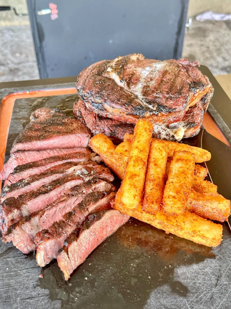 steak and potato wedges