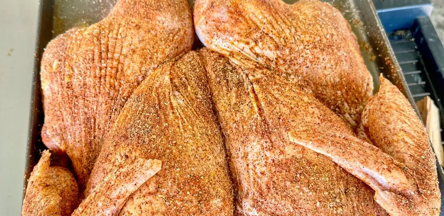 finalized christmas ham in the smoker