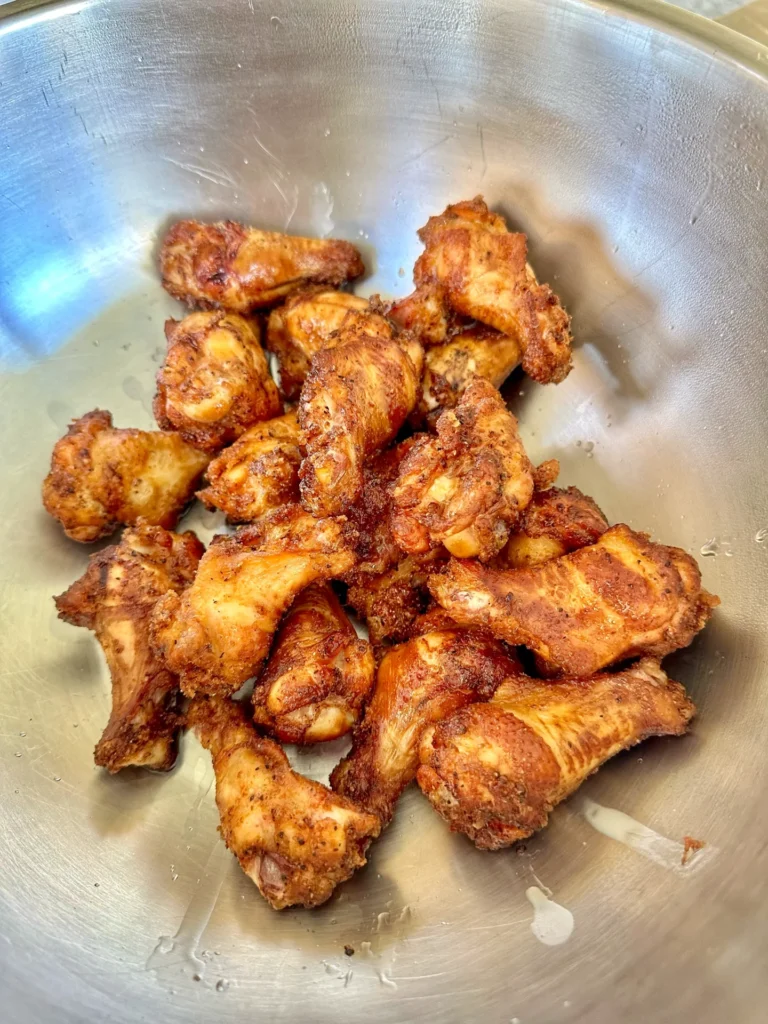 smoked and fried chicken wings