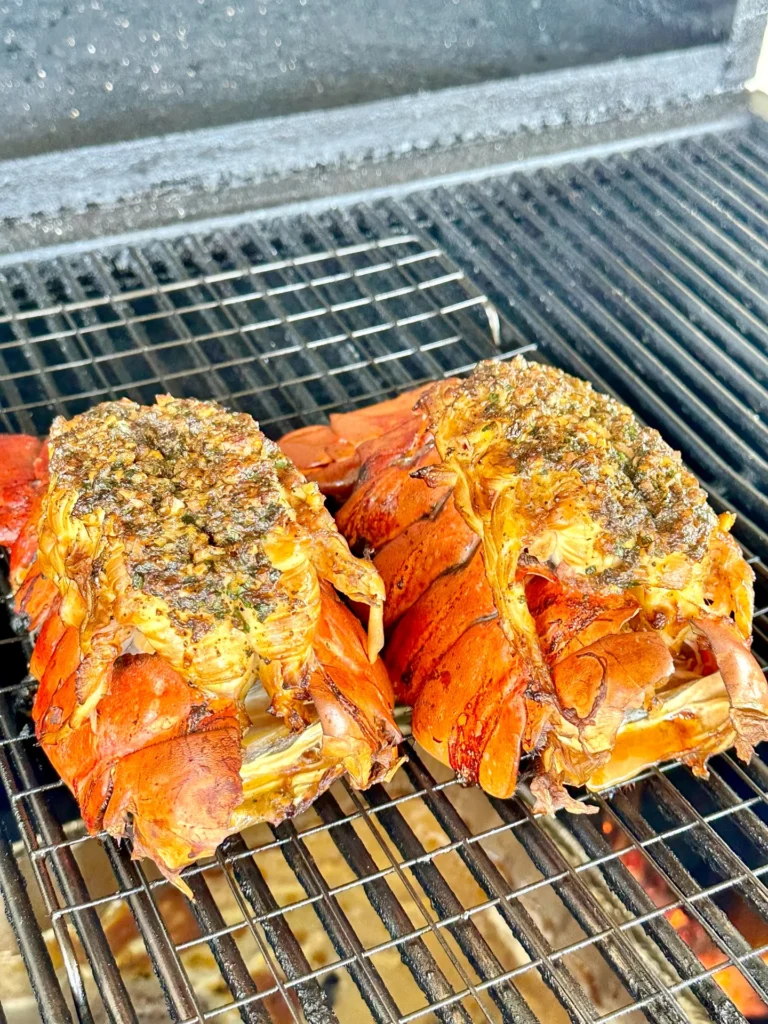 smoked lobster on the grill