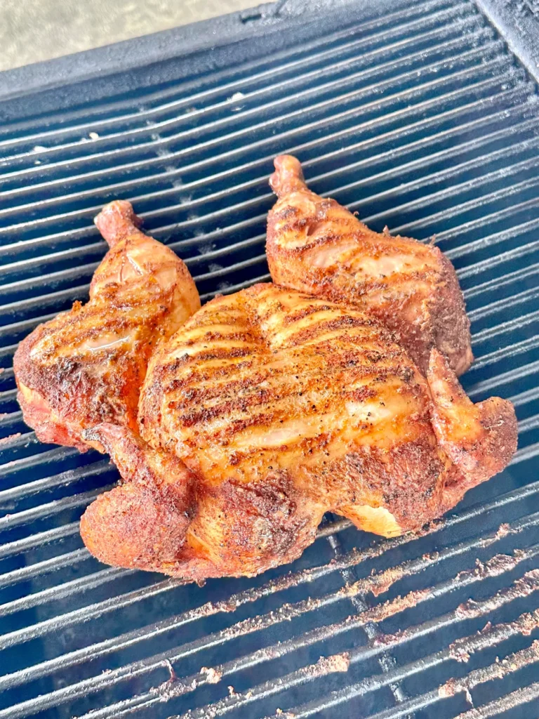 smoking chicken on the grill