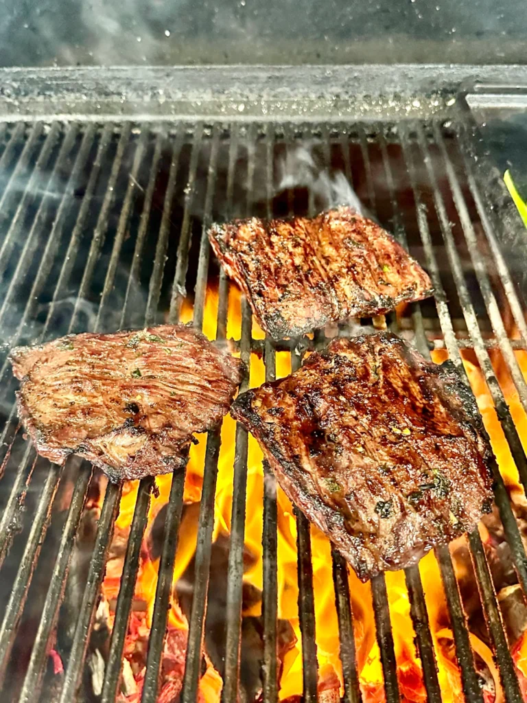 steak on the grill