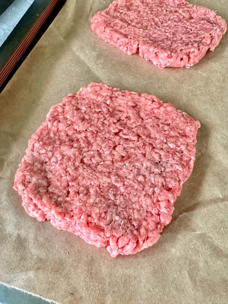 patties on parchment paper