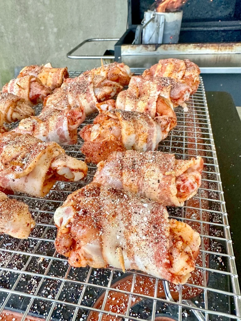 smoking chicken wings