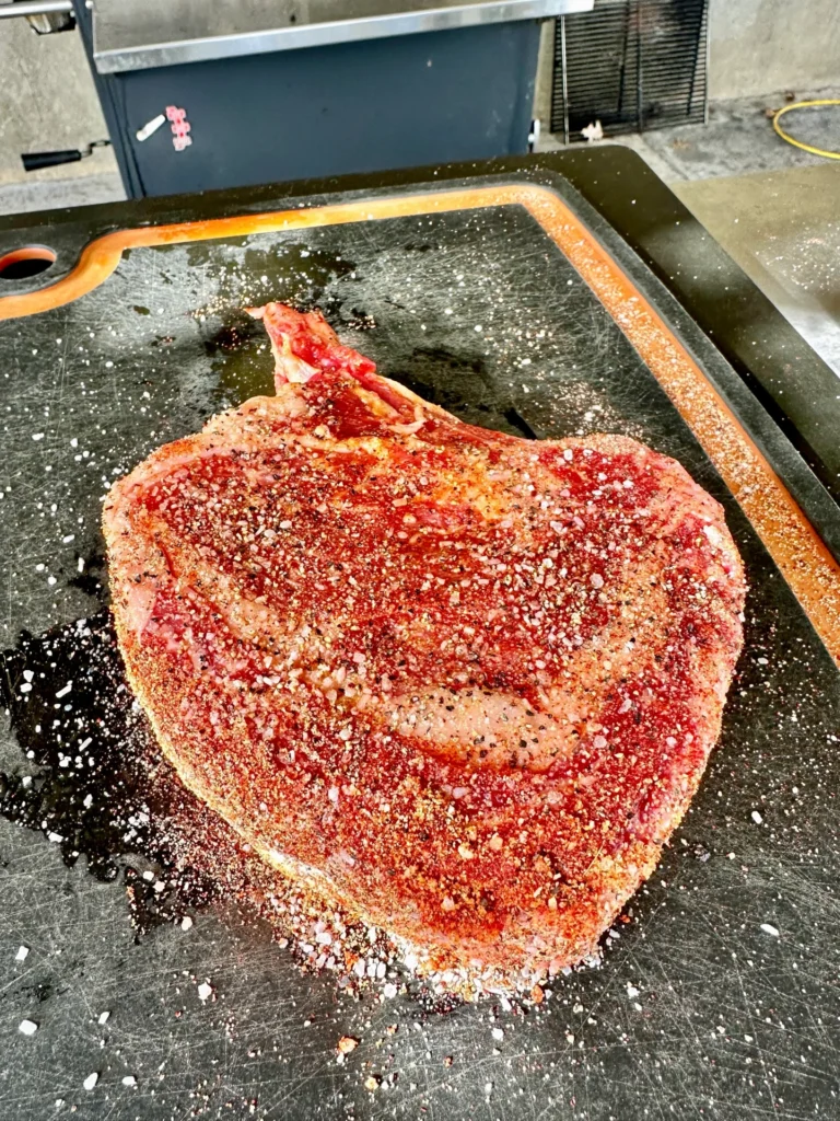 steak with seasoning on it