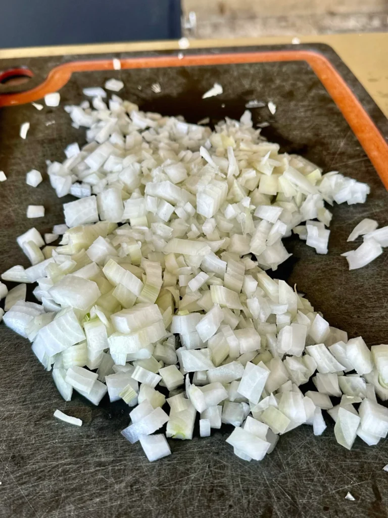 diced white onions