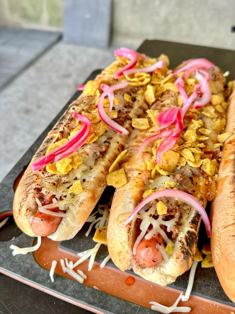 2 chili cheese footlong hot dogs 