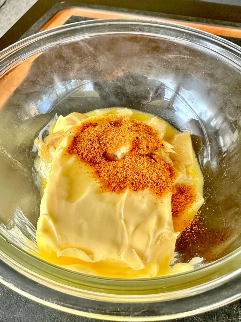 mixing the sauces together