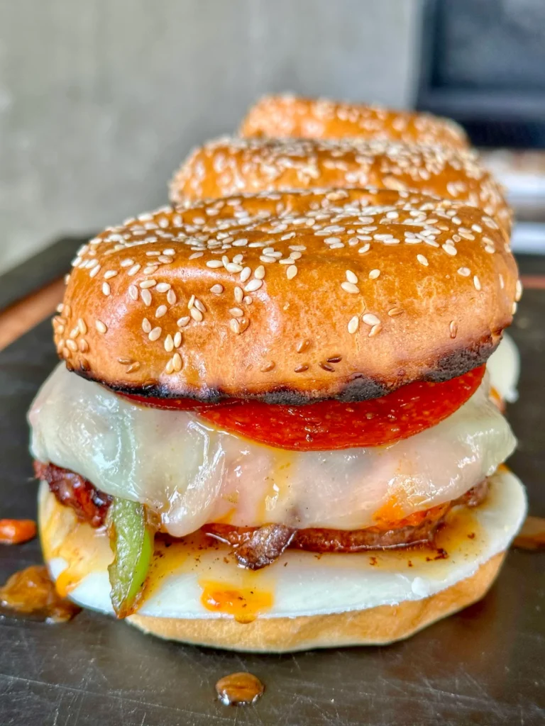 finished pizza burger