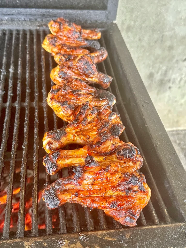 smoking chicken drum legs