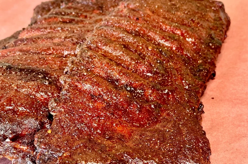 Smoked ribs on butchers paper
