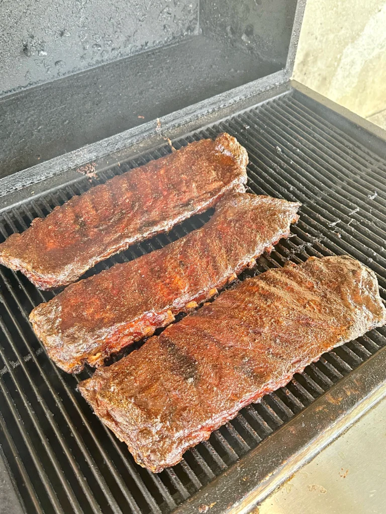 honey chipotle ribs on the smoker