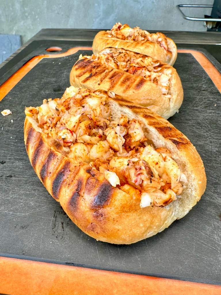 almost finished lobster roll