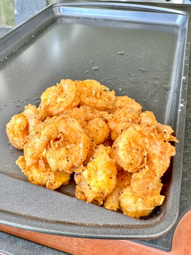 fried shrimp in a pan
