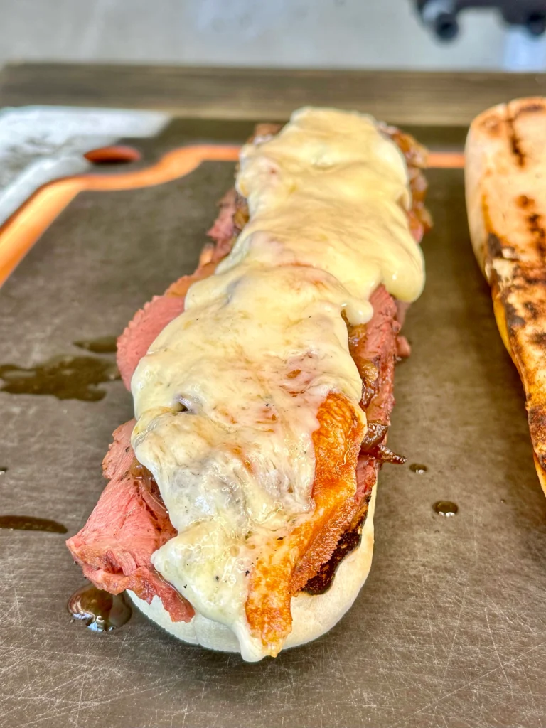 cheese on the picanha steak sandwich