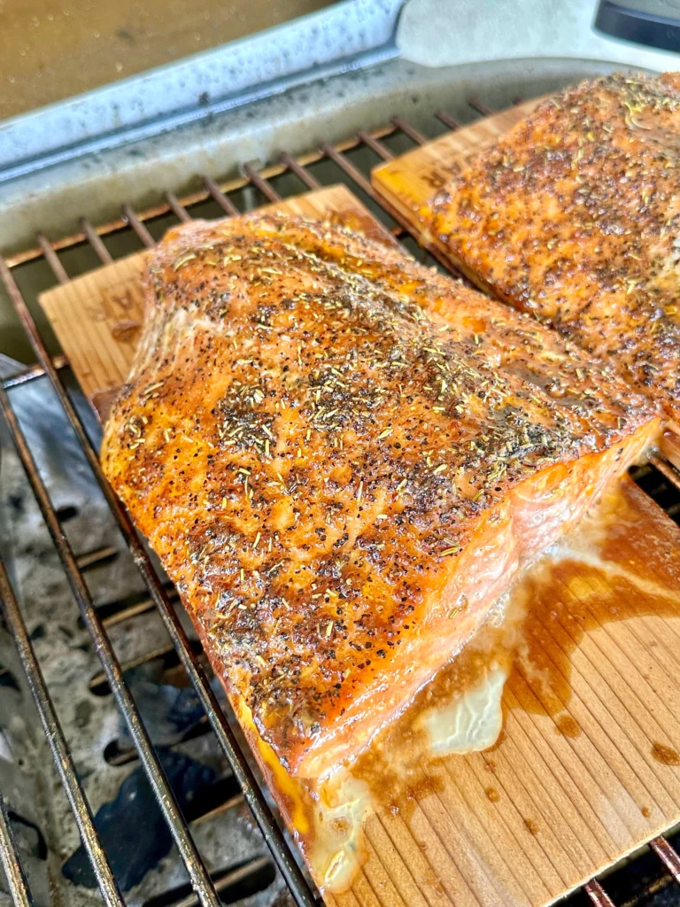 brown sugar rum planked salmon