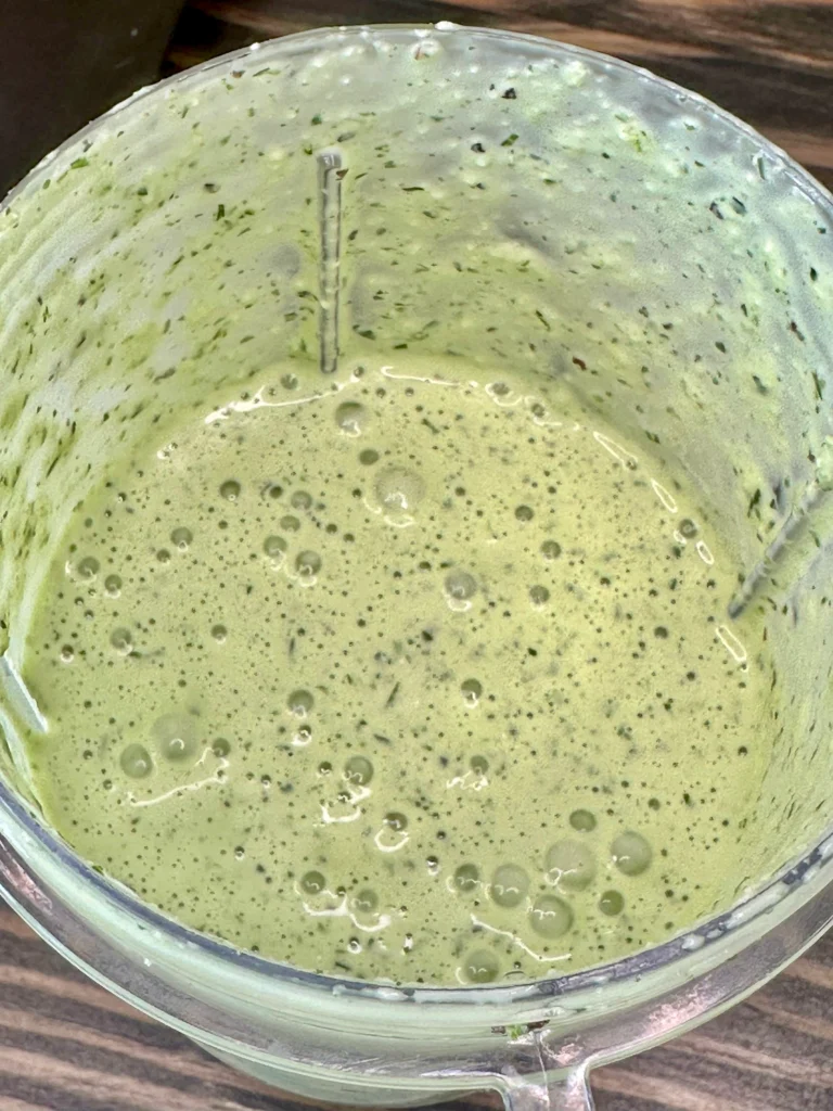 jalapeno ranch sauce in a food processor