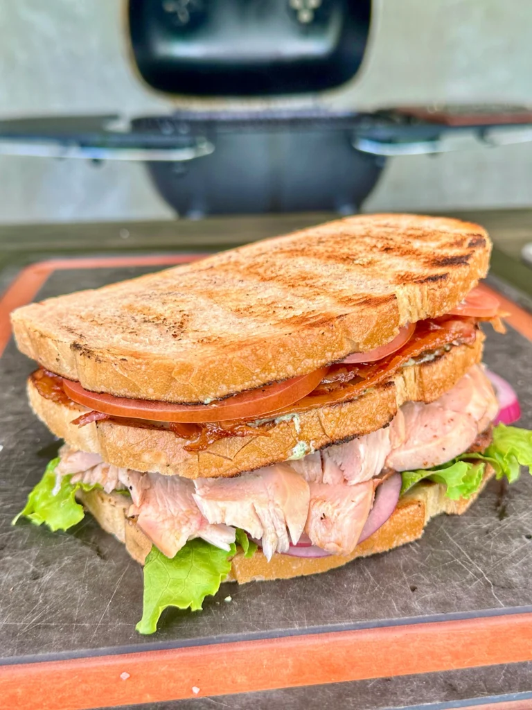 smoked chicken bacon ranch club sandwich 